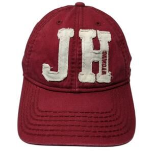American Needle Snapback Hat Red One Size Jackson Hole Wyoming Distressed Bison
